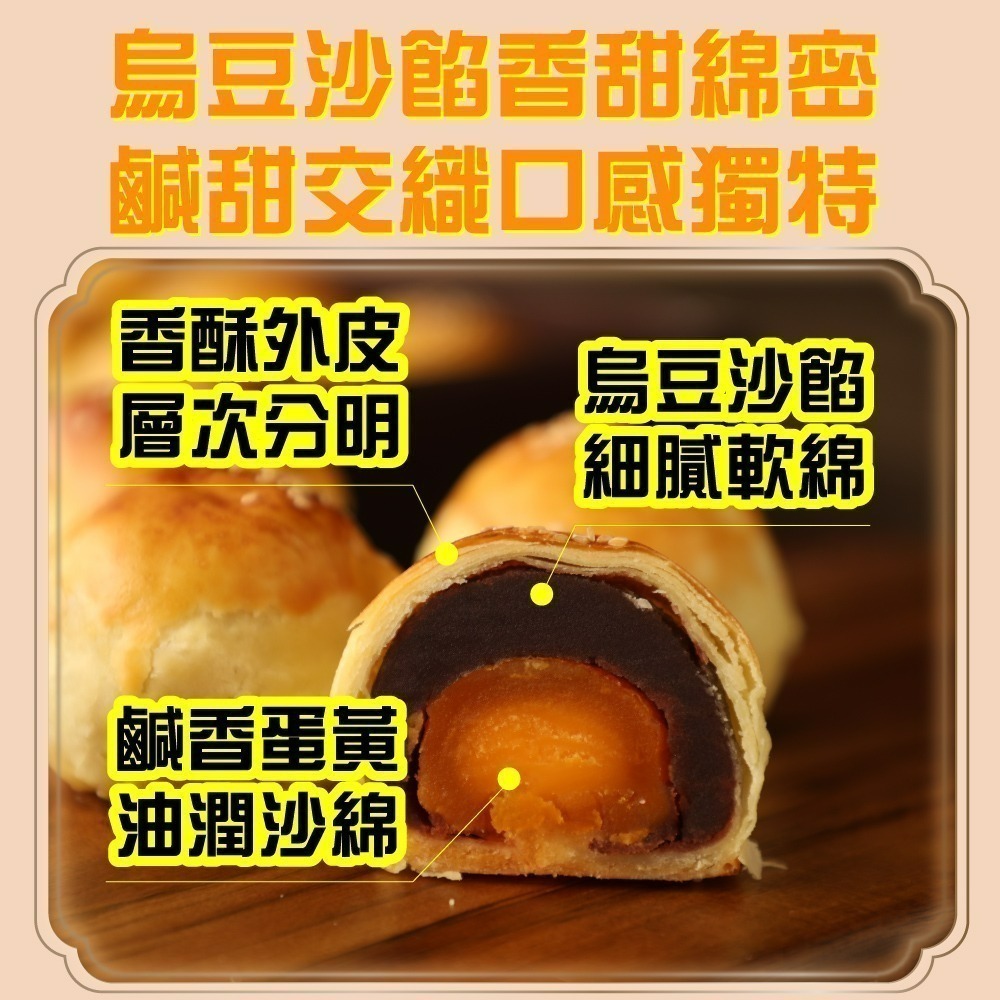 預購【小潘蛋糕坊】蛋黃酥(白芝麻烏豆沙+黑芝麻豆蓉)-附提袋 (年節/年菜/中秋禮盒/送禮首選)-細節圖8