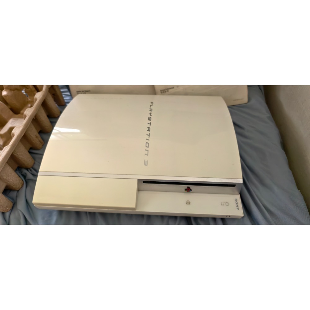 【對號盒書全】PS3 陶瓷白厚機 CECHH07 故障機/零件機（主機與紙盒同號、含初代原廠手把、說明書、AV線）-細節圖2