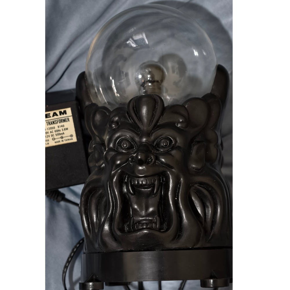 【絕版珍藏】早期台製 美式復古惡魔頭雕聲控電漿魔球燈（功能完好、附 MIT BEAM 原裝變壓器）-細節圖4