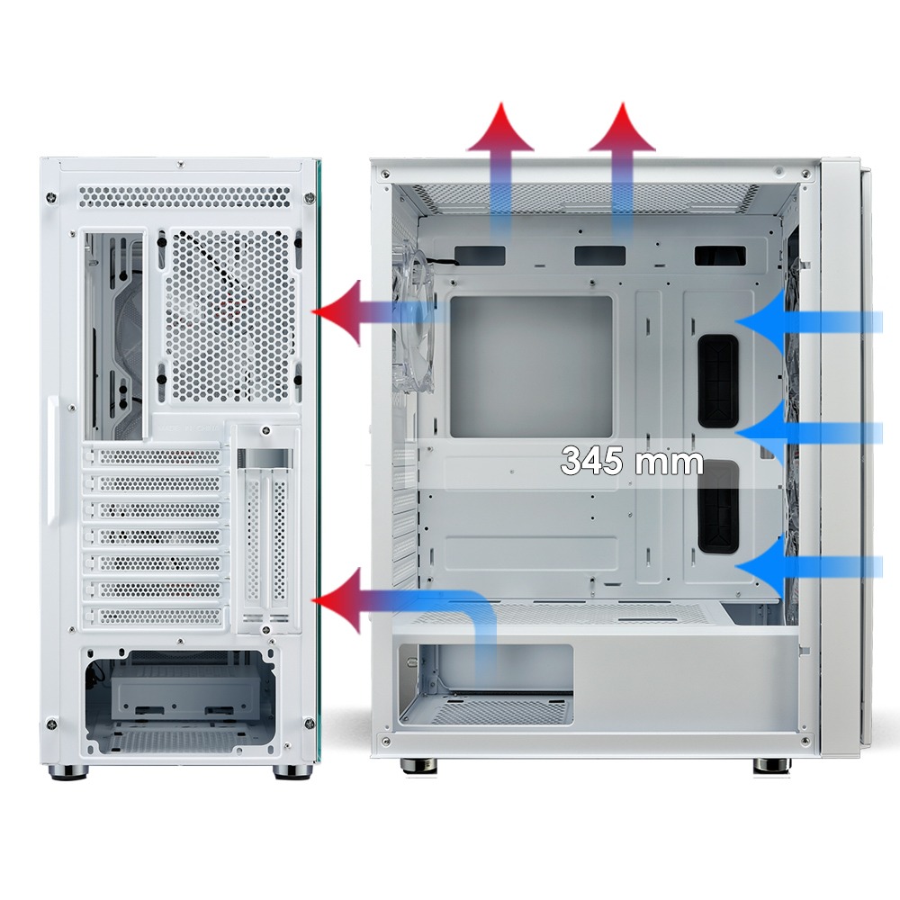 Superchannel 視博通 SW300(W) 電腦機殼/白/ARGB風扇*4/TYPE-C/直立顯卡/E-ATX-細節圖5