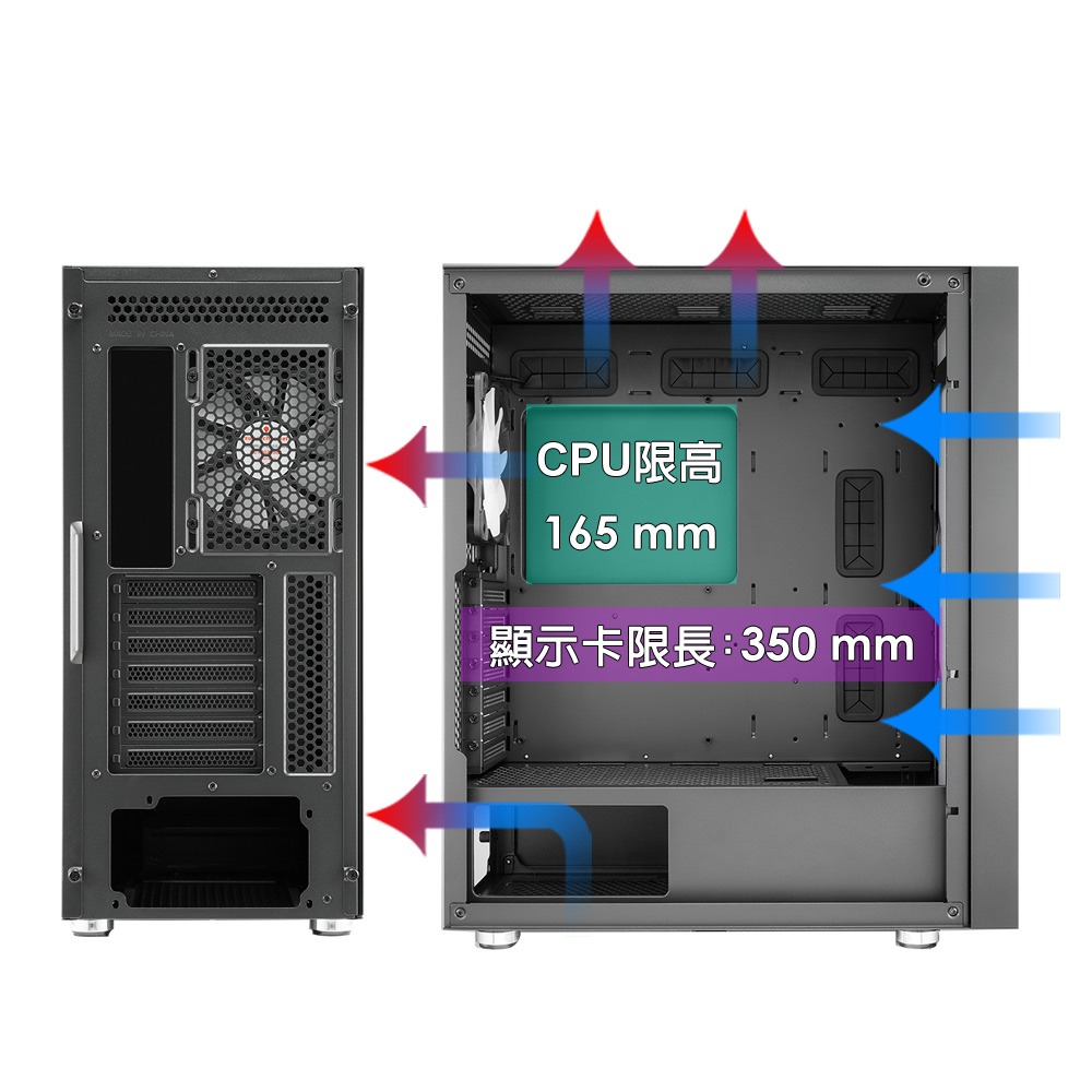Superchannel 視博通 MW-III(B) 電腦機殼/4個風扇/玻璃側板/支援直立顯卡/240 280水冷排-細節圖7