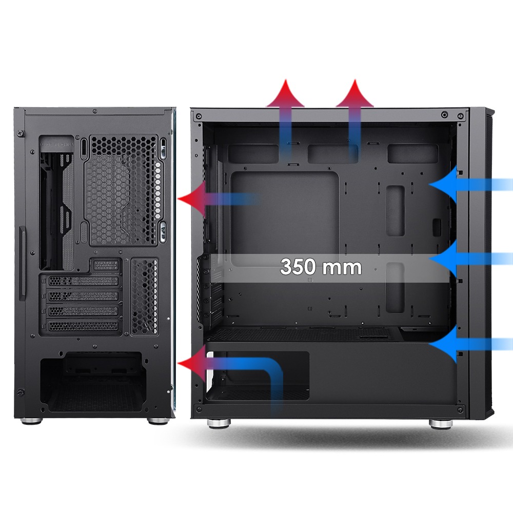 Superchannel 視博通 SW300 M(B) 電腦機殼 黑/M-ATX/TYPE-C/ 4風扇 / 磁吸鐵網-細節圖6