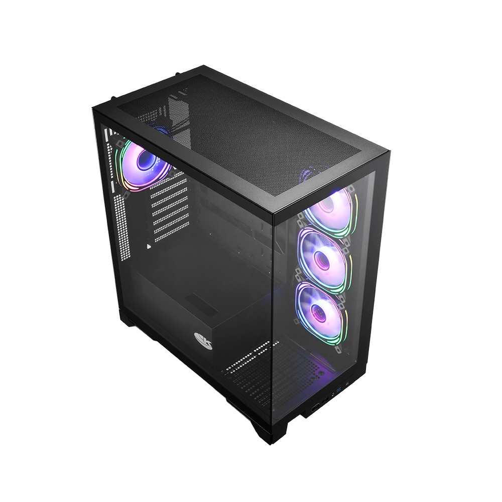 Superchannel 視博通 LAH245(B) 電腦機殼 黑/M-ATX/背插式/Type-c/水冷排-細節圖3