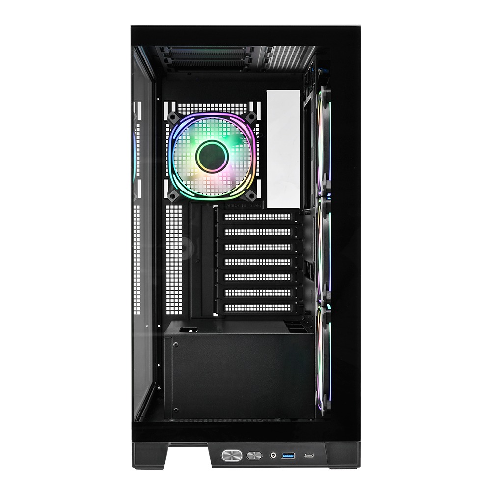 Superchannel 視博通 LAH245(B) 電腦機殼 黑/M-ATX/背插式/Type-c/水冷排-細節圖4