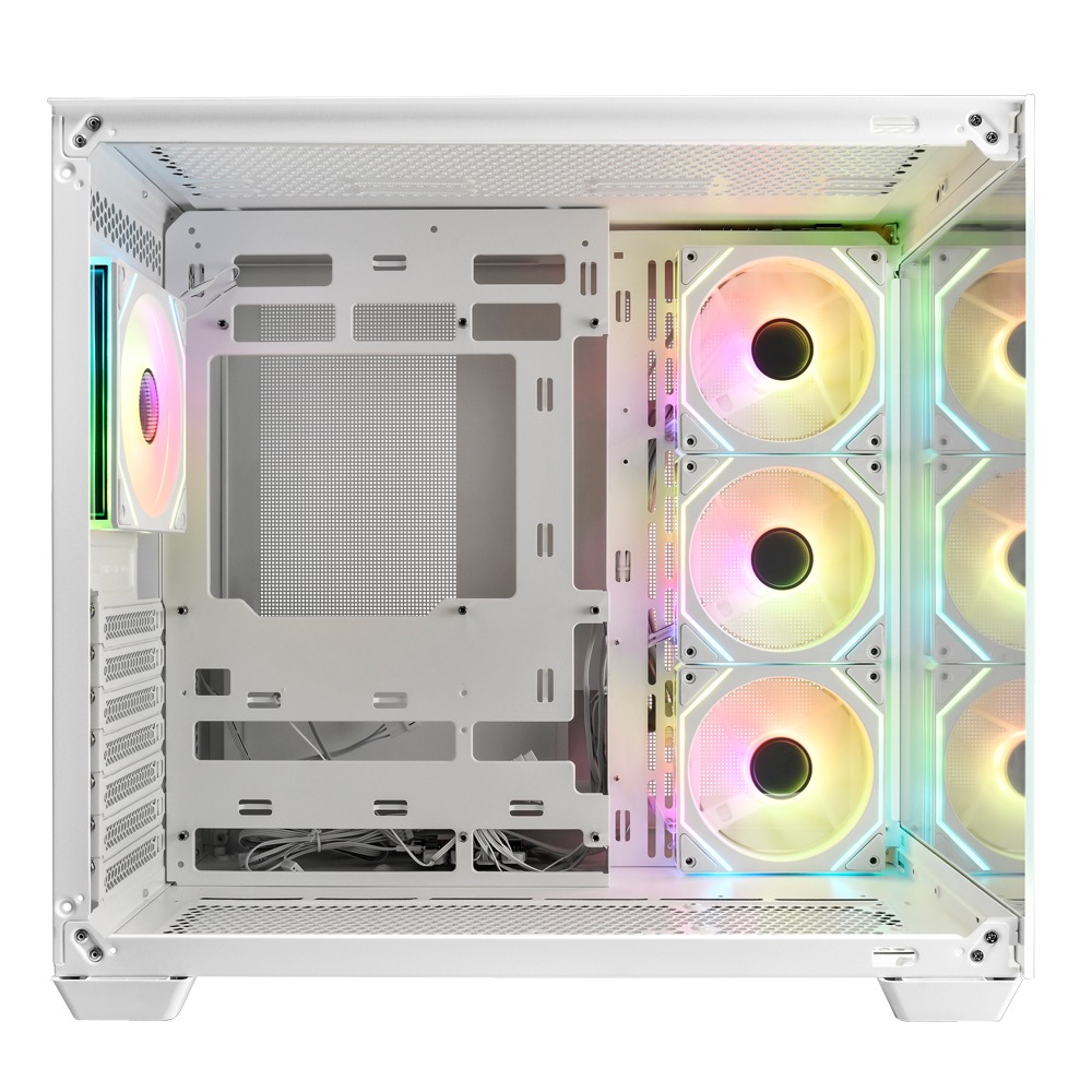 DeepCool 九州風神 CG530 4F WH 電腦機殼 白/Type-C/ARGB 風扇/海景房/背插式/雙艙-細節圖3