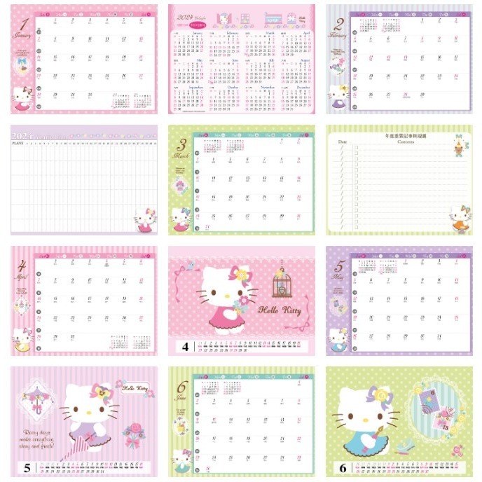 2024年 113年 Sanrio授權三角桌曆 (三麗鷗男團/凱蒂貓)-細節圖9
