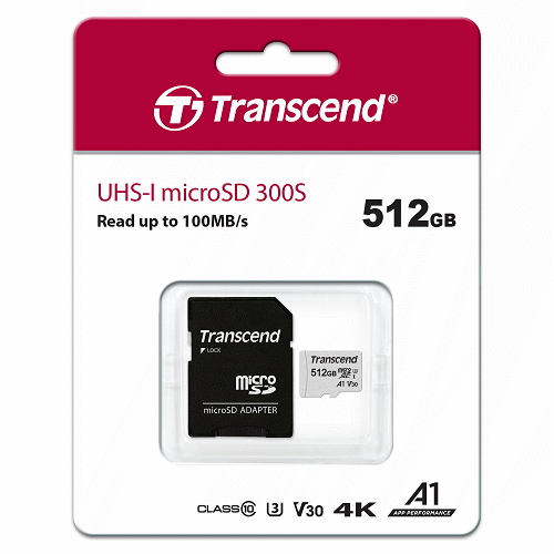 Transcend 創見 300S 512G MicroSDXC U3 V30 記憶卡 TS512GUSD300S-A