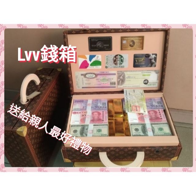 紙紮 LV錢箱+信用卡+現金+金條+護照 特價800元-細節圖5