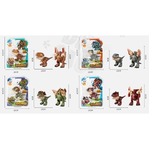 【玩具兄妹】現貨! Q版恐龍變形 兒童變形恐龍玩具 侏儸紀恐龍 組裝拼裝益智玩具 侏儸紀 霸王龍 變型恐龍-細節圖2