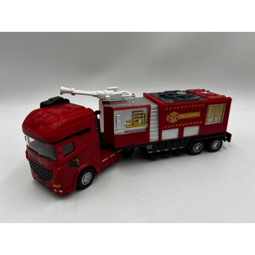 【玩具兄妹】現貨! 25.5公分超大! 慣性連結車消防車 雲梯車 噴水車 消防車玩具 雲梯可以伸縮 小朋友最愛 無包裝-細節圖4
