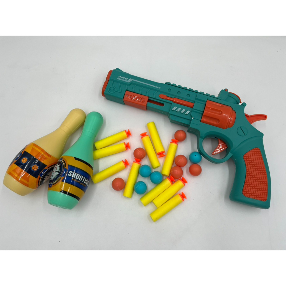 【玩具兄妹】現貨! 射擊吸盤槍 (附10發吸盤軟彈/小球) 軟彈槍 安全玩具槍 手動發射-細節圖2