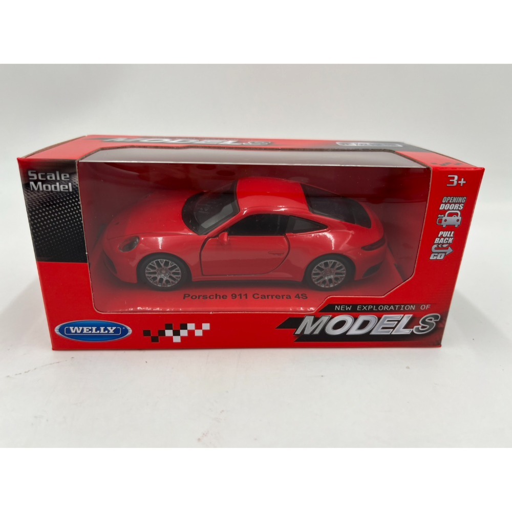 【玩具兄妹】現貨!ST安全玩具 授權 保時捷 911 Carrera 4S 雙門都可開/回力裝置 1/34模型車 合金車-規格圖9