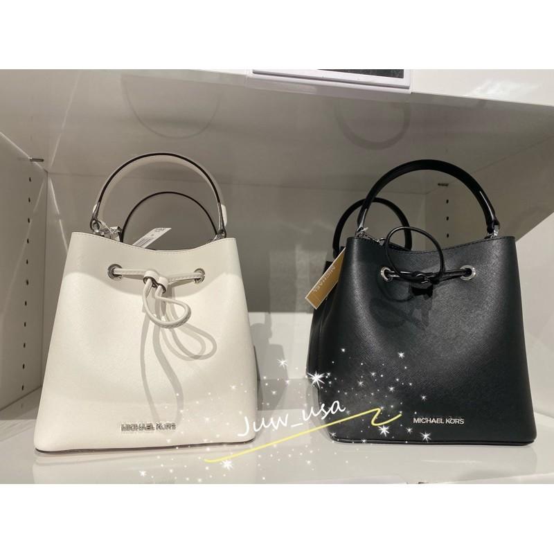 Michael kors 水桶包 黑和白-細節圖3