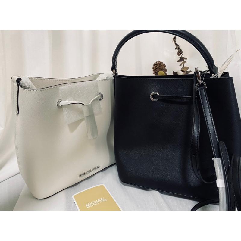 Michael kors 水桶包 黑和白-細節圖5