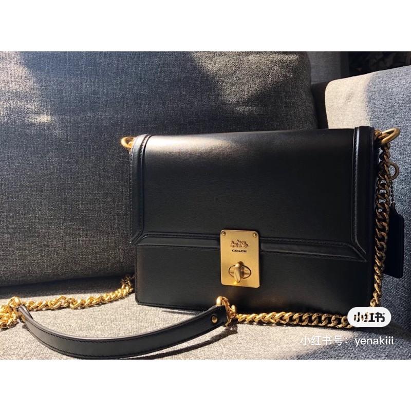 COACH 復古哈頓方包 HUTTON 黑色-細節圖2