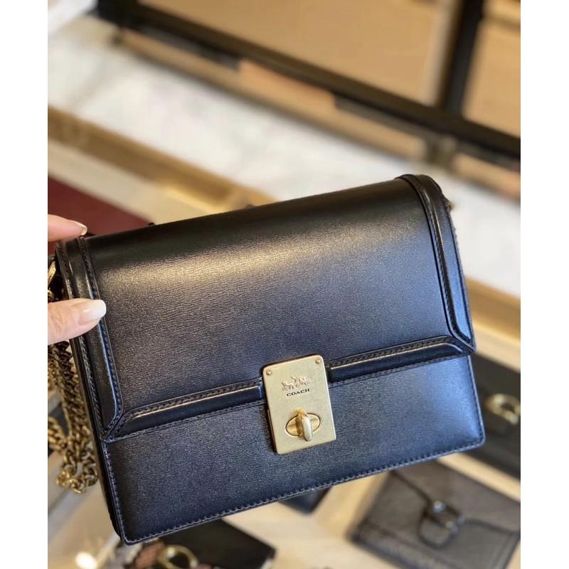 COACH 復古哈頓方包 HUTTON 黑色-細節圖3