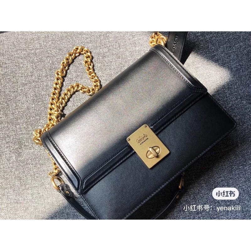 COACH 復古哈頓方包 HUTTON 黑色-細節圖4