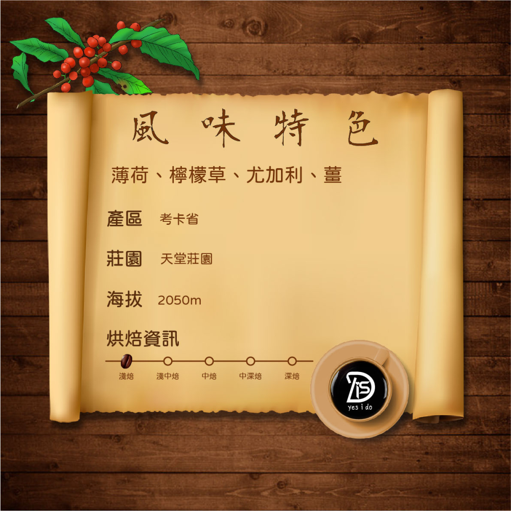 新鮮現烘咖啡豆 哥倫比亞 考卡省 天堂莊園 秘密花園 雙重厭氧 淺焙【YSID】-細節圖2