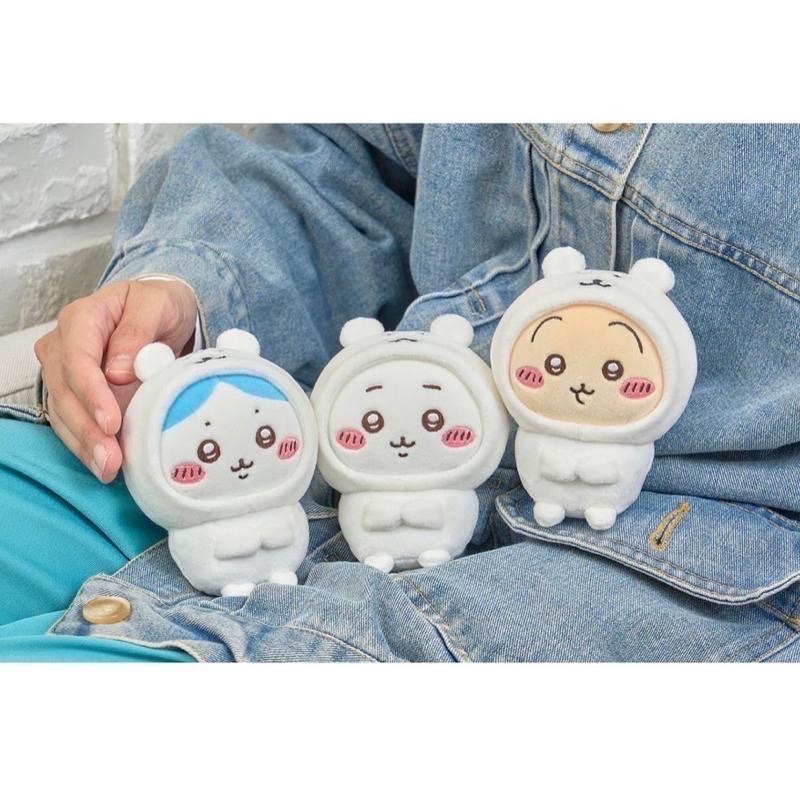 現貨 ちいかわ 吉伊卡哇 X ナガノ自嘲熊🌼日版 白熊變裝系列 坐姿 娃娃 小可愛 小八貓 兔兔 白熊睡衣 白熊衣-細節圖3