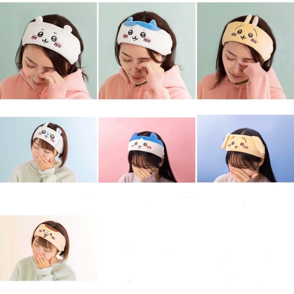 現貨 ちいかわ 吉伊卡哇🌼髮帶 洗臉帶 小可愛 小八貓 兔兔 烏薩奇 垂耳兔 小桃 栗子 chiikawa 頭巾-細節圖2