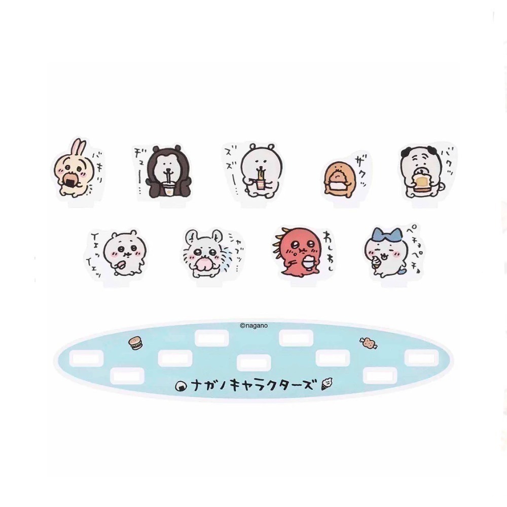 現貨 吉伊卡哇 chiikawa 自嘲熊🌼吃東西 飽食 立牌 小可愛 小八貓 兔兔 小桃 白熊 壓克力 馬來熊 可樂餅-細節圖2