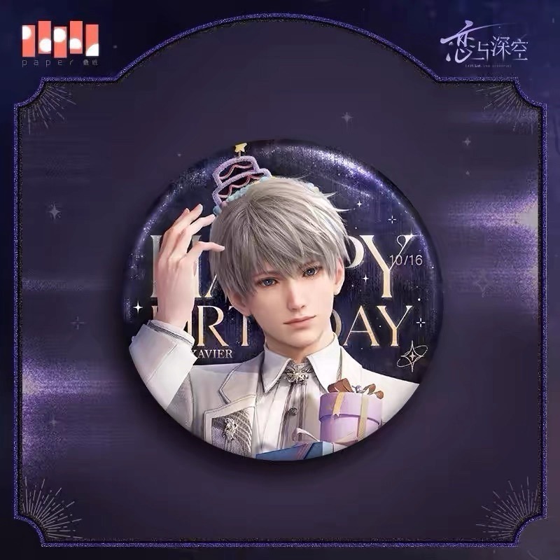 全新現貨 戀與深空💞日卡限定週邊 沈星回 祁煜 黎深 光獵 師尊 海神 徽章 方徽 圓徽 壓克力色紙  生日徽章-細節圖6