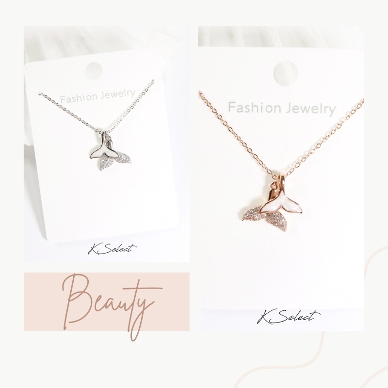 項鍊 女 鎖骨鍊 短鍊 醫療鋼項鍊 玫瑰金 捕夢網 人魚 微鑽 聖誕節交換禮物 KSelect 韓國飾品-細節圖6
