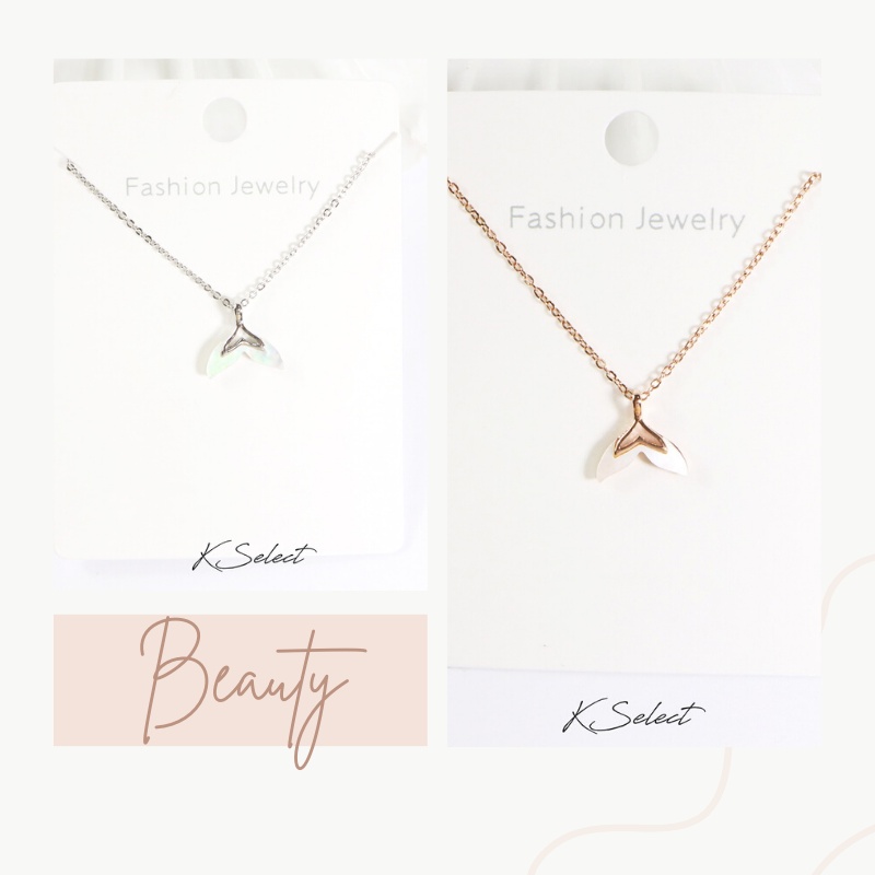 項鍊 女 鎖骨鍊 短鍊 醫療鋼項鍊 玫瑰金 捕夢網 人魚 微鑽 聖誕節交換禮物 KSelect 韓國飾品-細節圖8