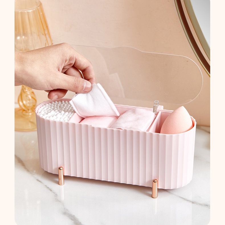 KSelect 美妝 收納盒 化妝棉 美妝蛋 棉花棒 化妝 美容 保養 桌面 收納 新年 過年 生日交換禮物 推薦-細節圖4