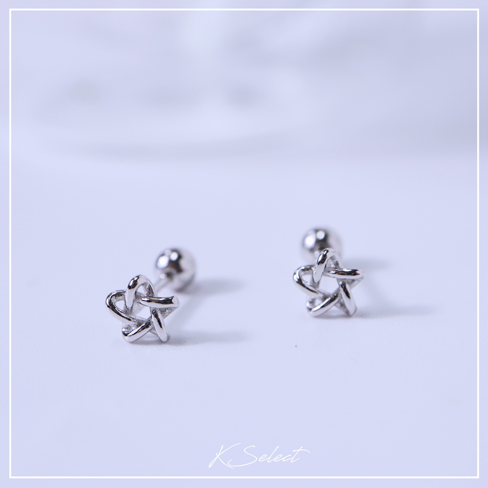 轉珠耳環 純銀耳還 鎖珠耳環 女925銀 耳飾 水晶 韓國飾品 戴著睡覺 星星 生日 聖誕交換禮物 推薦 KSELECT-細節圖4