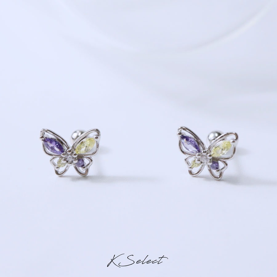 轉珠耳環 純銀耳還 鎖珠耳環 女925銀 耳飾 水晶 韓國飾品 戴著睡覺 星星 生日 聖誕交換禮物 推薦 KSELECT-細節圖9