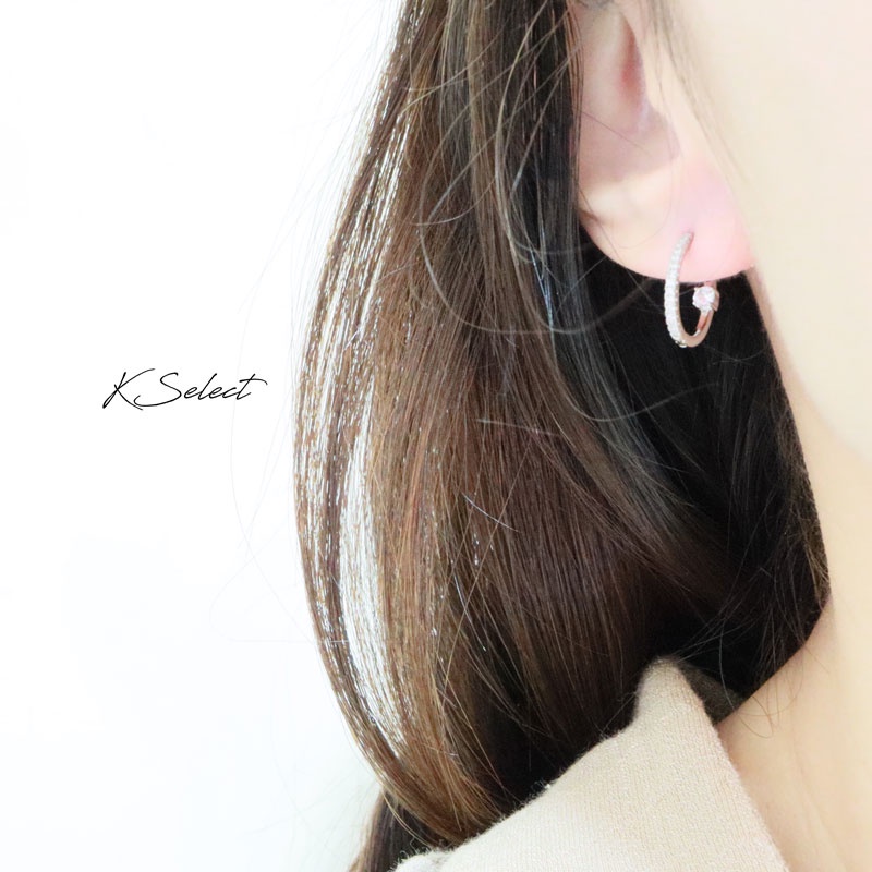 KSelect 韓國飾品 微鑽 耳扣式耳環 百搭 易扣 316 醫療鋼 歐美 男女 通用 禮物 推薦-細節圖3