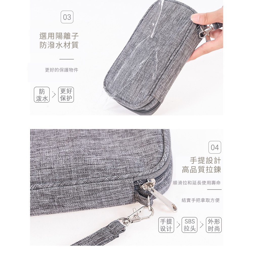 KSelect 多功能 數位線材隨身收納包 3C線材 充電線 行動電源 豆腐頭 旅行袋 收納袋 旅行包 收納包 耳機-細節圖4