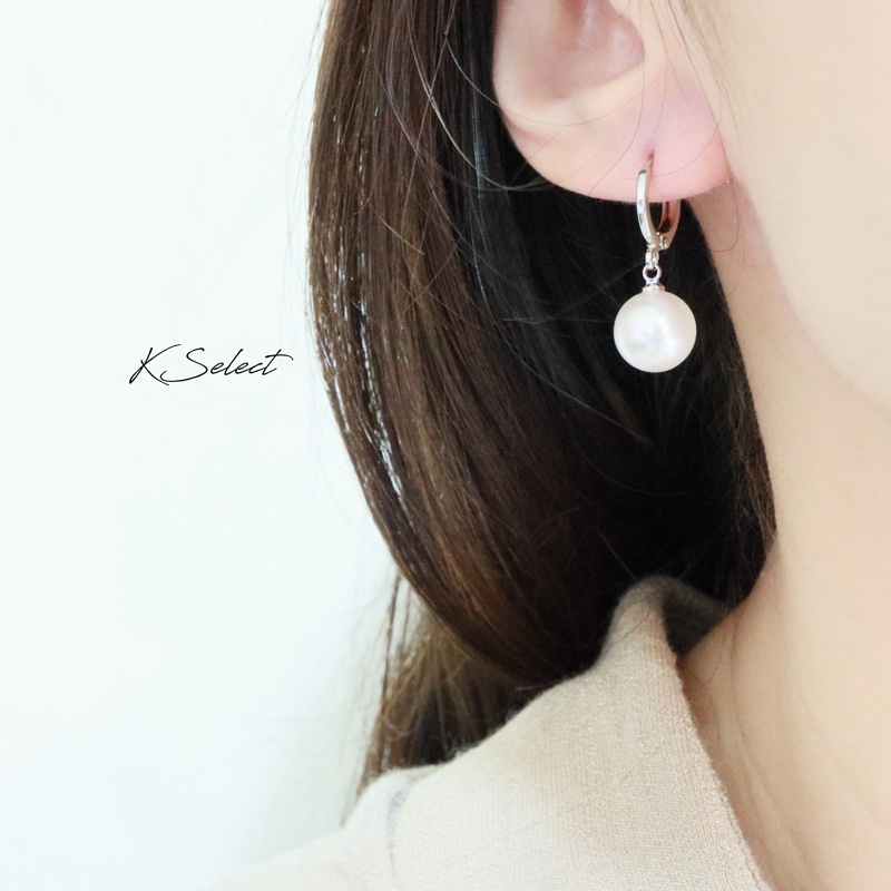 KSelect 韓國飾品 珍珠 耳扣式耳環 耳扣 易扣 簡約  百搭 易扣 316 醫療鋼 歐美-細節圖2