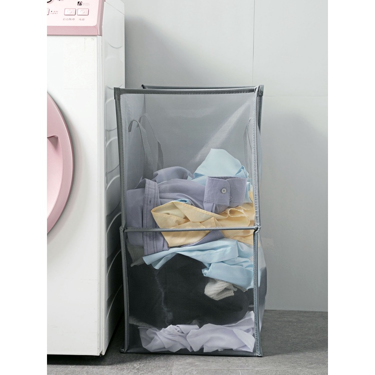 [KSelect現貨] 洗衣籃 收納籃 髒衣籃 網格 洗衣袋 防水收納袋 可折疊 摺疊籃 收納袋 現貨 台灣 衣物收納-細節圖5