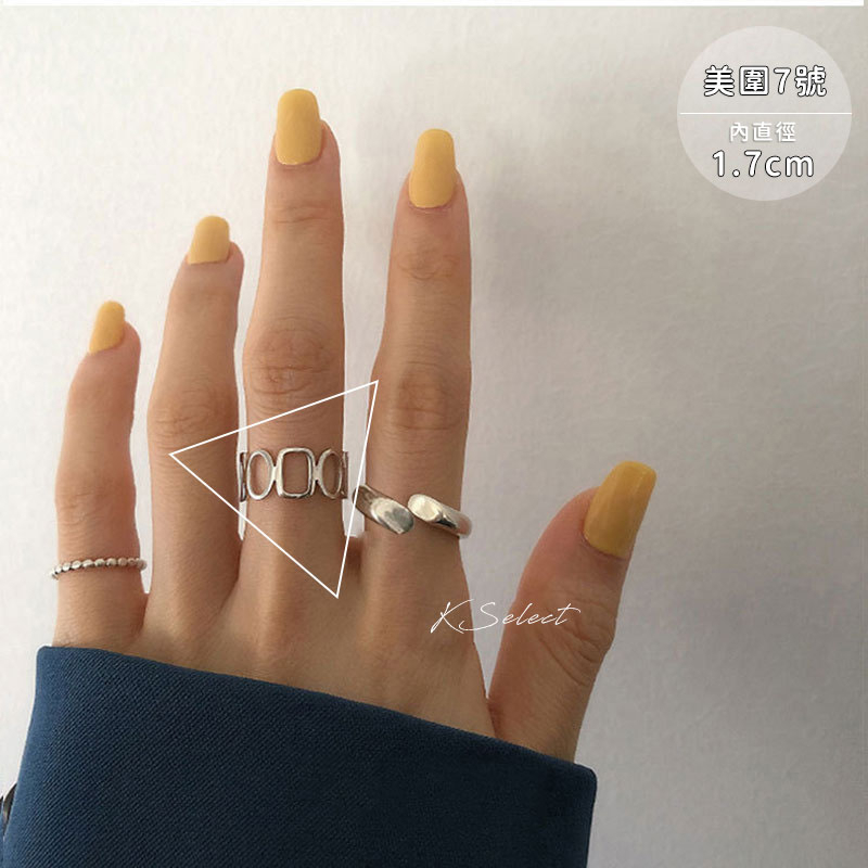 [台灣現貨] 戒指 女 食指戒 開口戒指 戒圍 尾戒 個性 簡約 男 麻花 編織 鋼 情人節 韓 KSelect-細節圖2