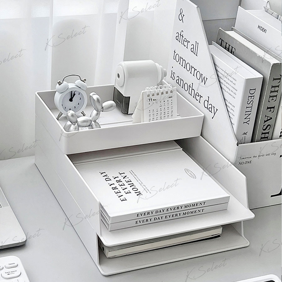 [台灣現貨]A4文件收納盒 文件收納 桌上收納 辦公收納 資料收納 收納盒 筆筒 資料 文件 收納 KSelect-細節圖2
