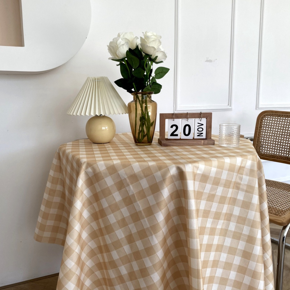 [台灣現貨]桌布 桌墊 格子 背景布 攝影布 野餐墊 野餐墊布 黃藍綠卡其 韓系 KSelect-細節圖4