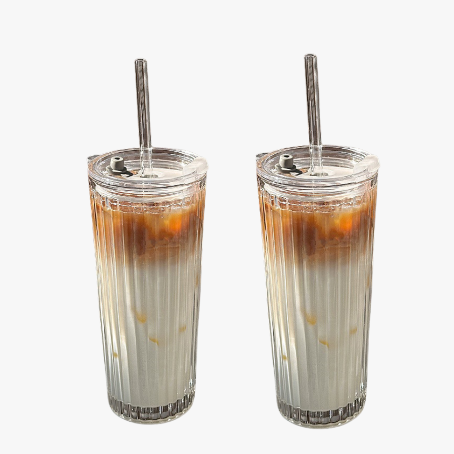 【限時購】500ml冰川白玻璃咖啡杯(2入組)-細節圖2