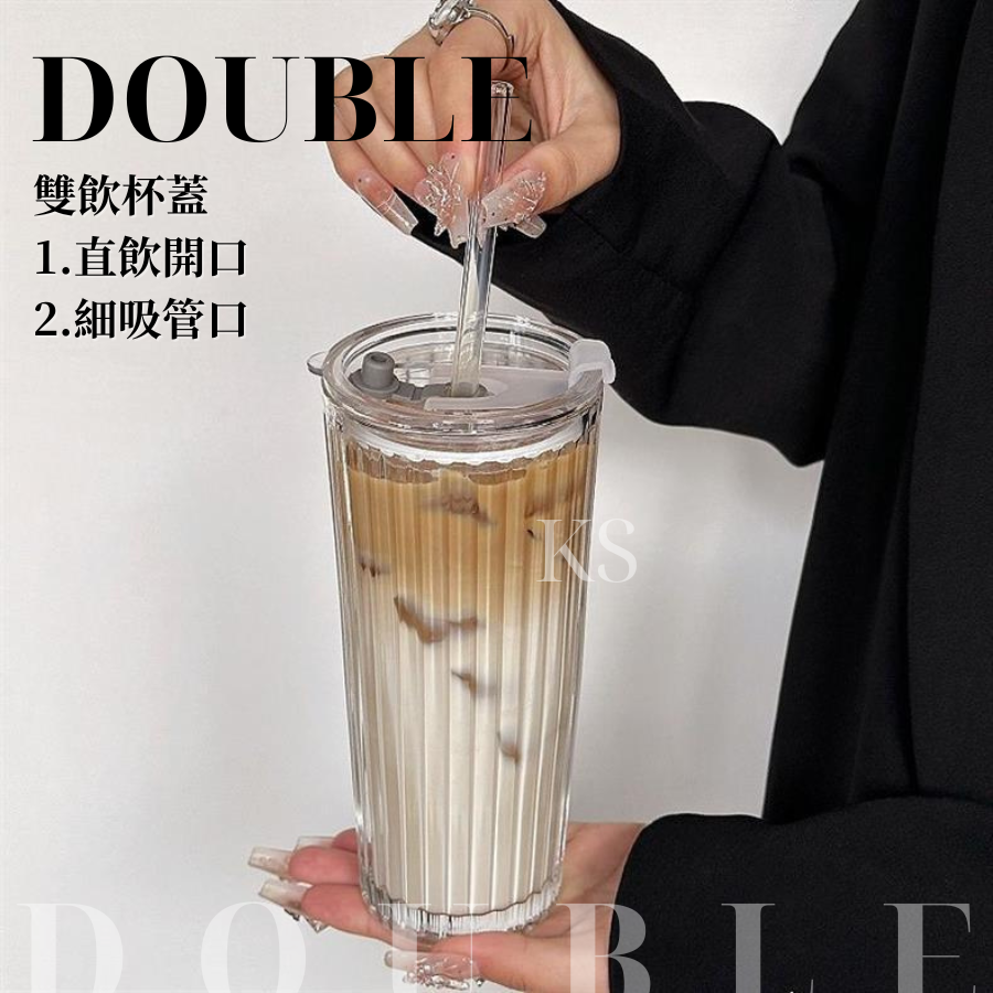 【限時購】500ml冰川白玻璃咖啡杯(2入組)-細節圖8