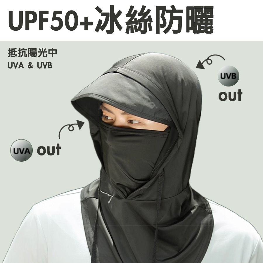 涼感面罩 防曬面罩 防曬頭套 冰絲頭套-細節圖2