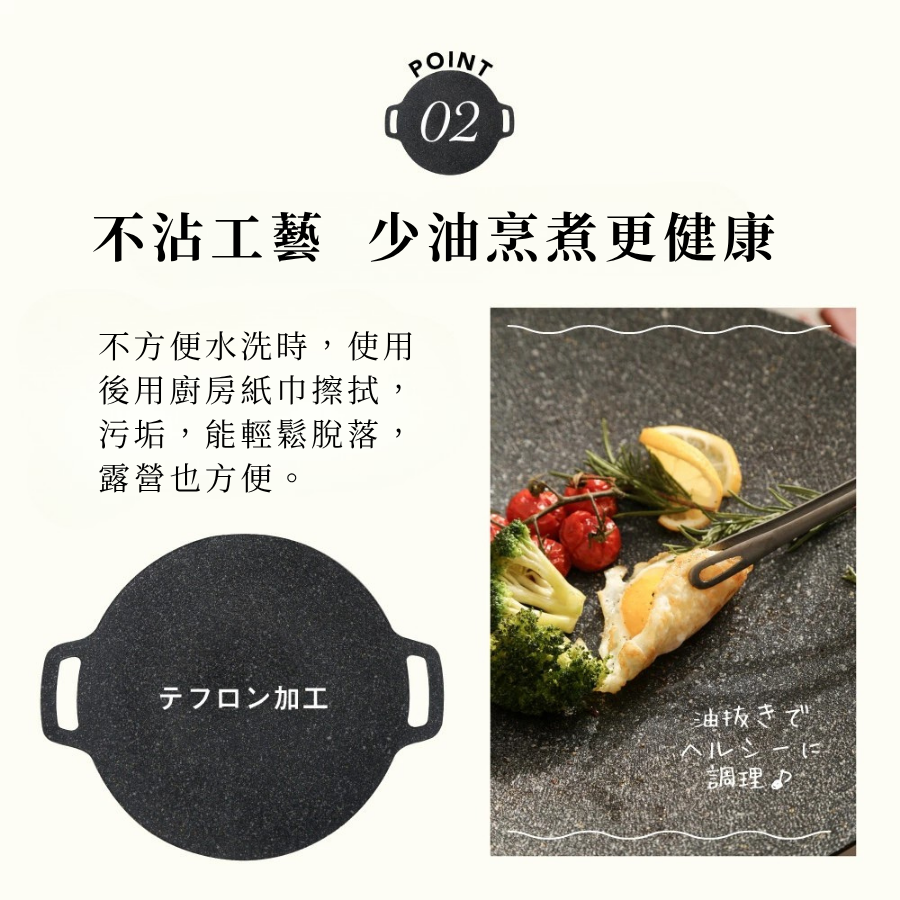 【7-ELEVEN 門市團購】多功能不沾烤盤 燒烤盤 烤肉盤  烤盤 烤肉必備 不沾好清洗 34cm-細節圖6