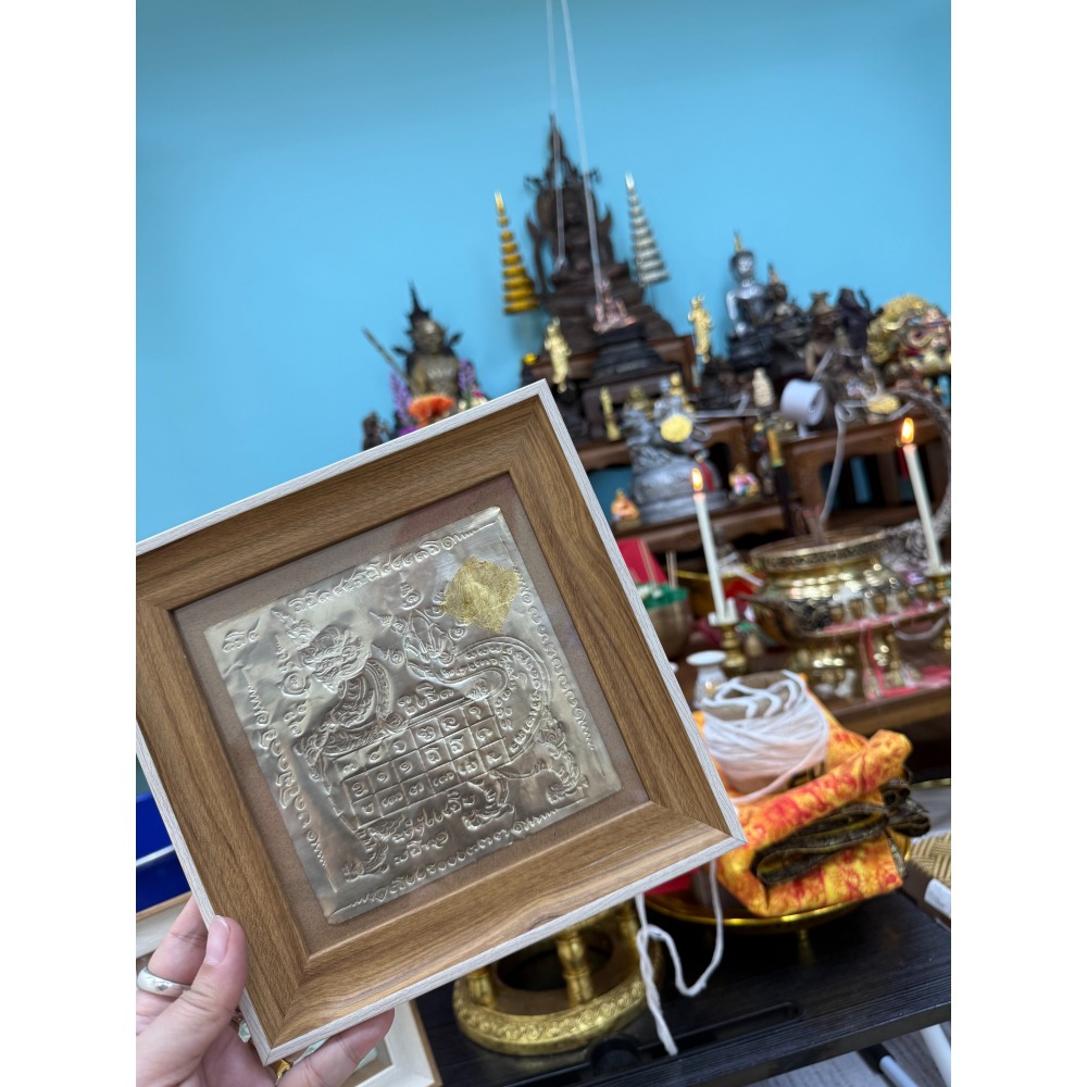 泰國佛牌，阿贊Ong，2568，水龍吞天下符片相框-細節圖2