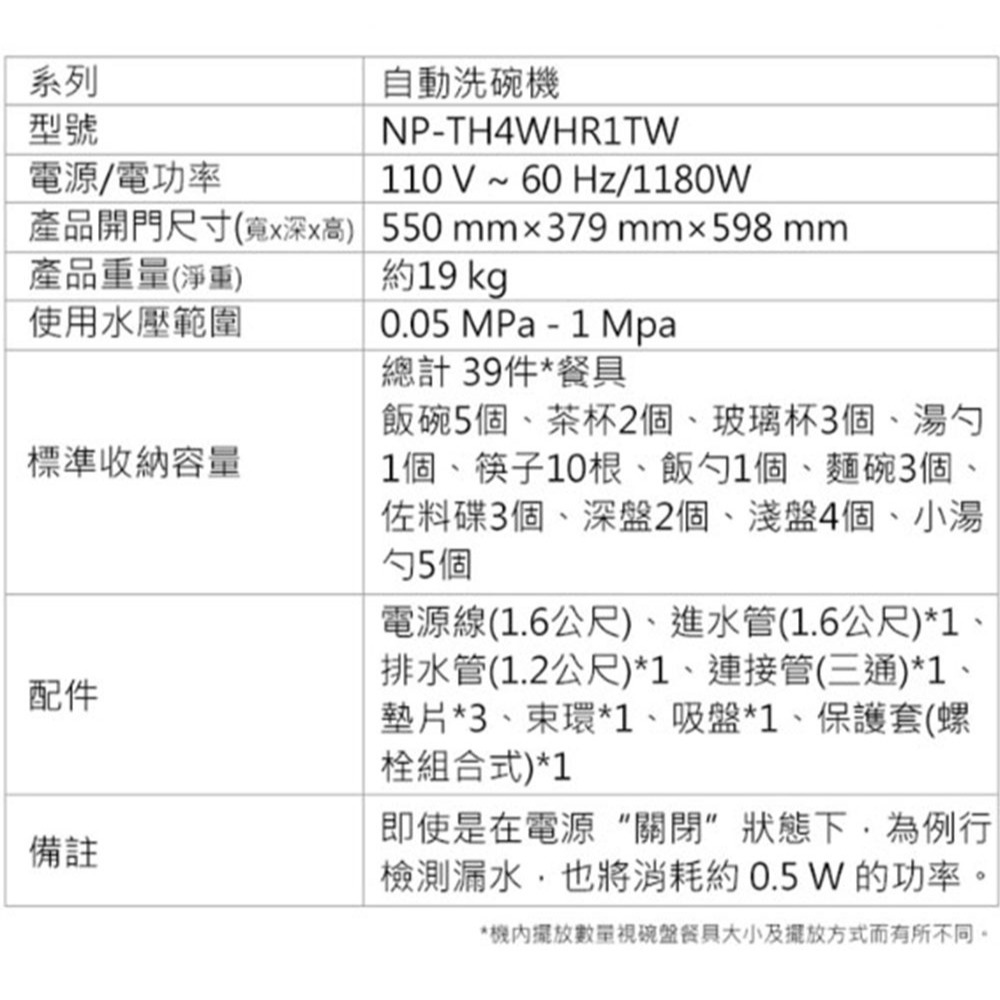 【Panasonic國際牌】自動洗碗機 NP-TH4WHR1TW含基本安裝-細節圖10