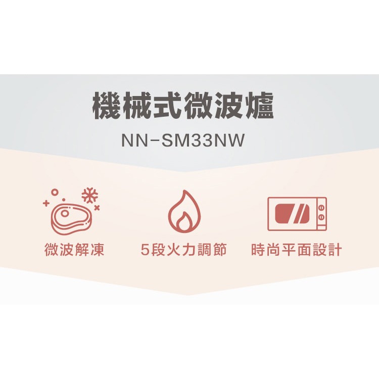 【Panasonic國際】25L機械式微波爐 NN-SM33NW-細節圖3