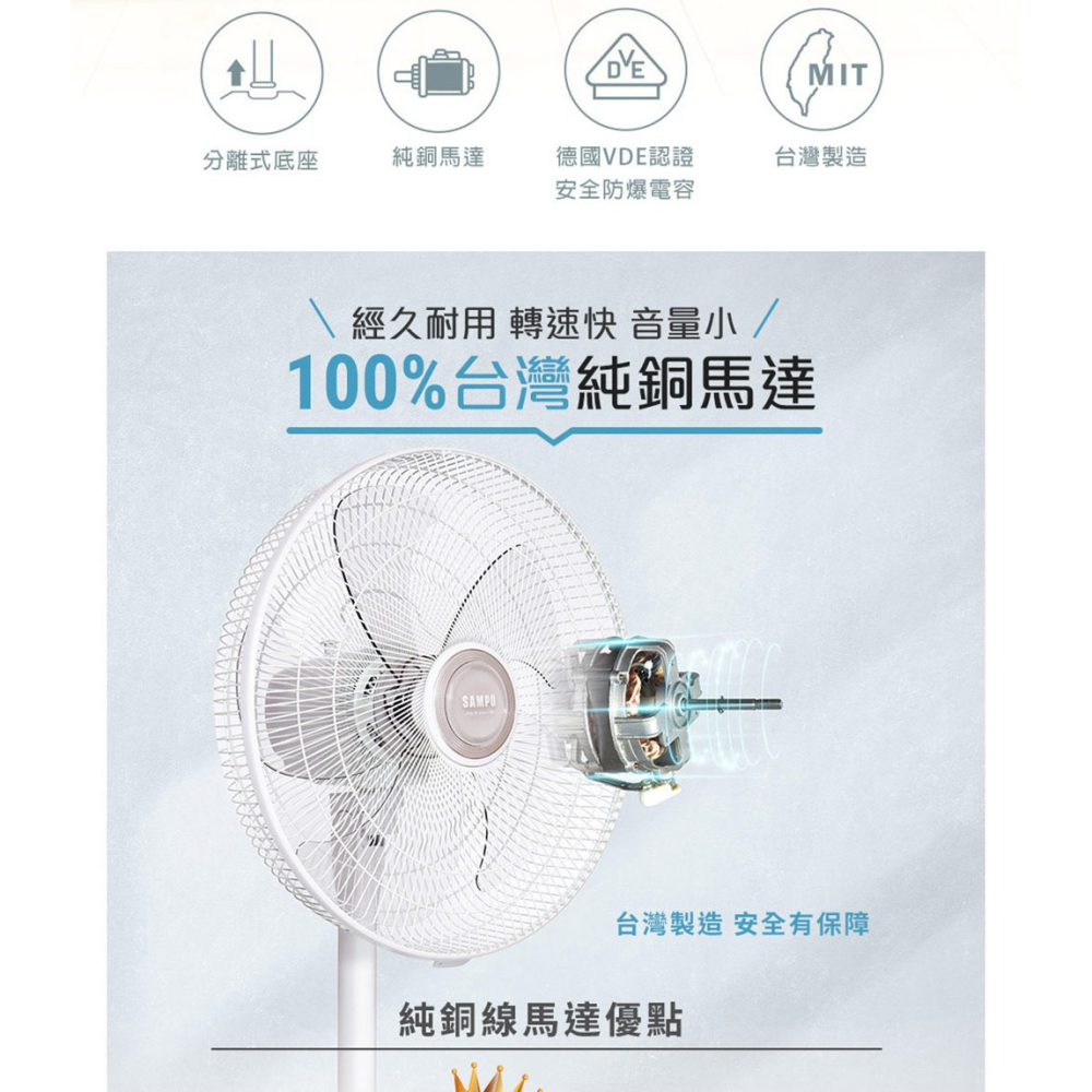 【SAMPO 聲寶 】14吋機械式立扇SK-FP14Q-細節圖3