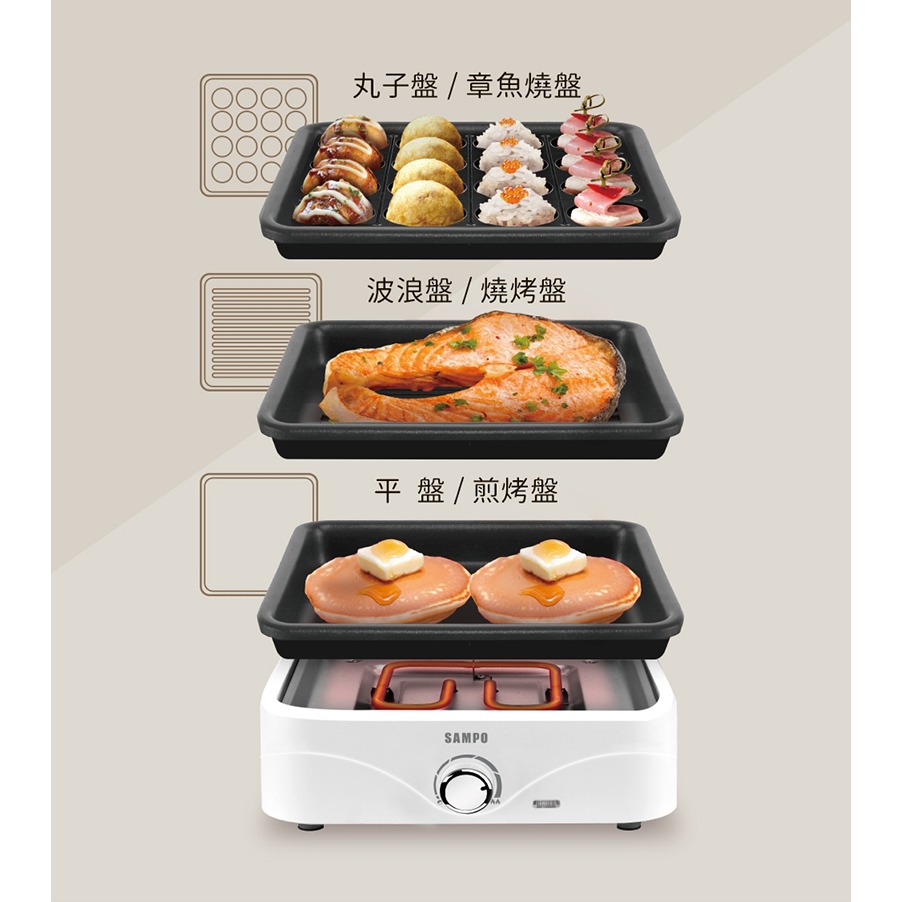 【SAMPO 聲寶】隨心變電烤盤TG-NA65C-細節圖3