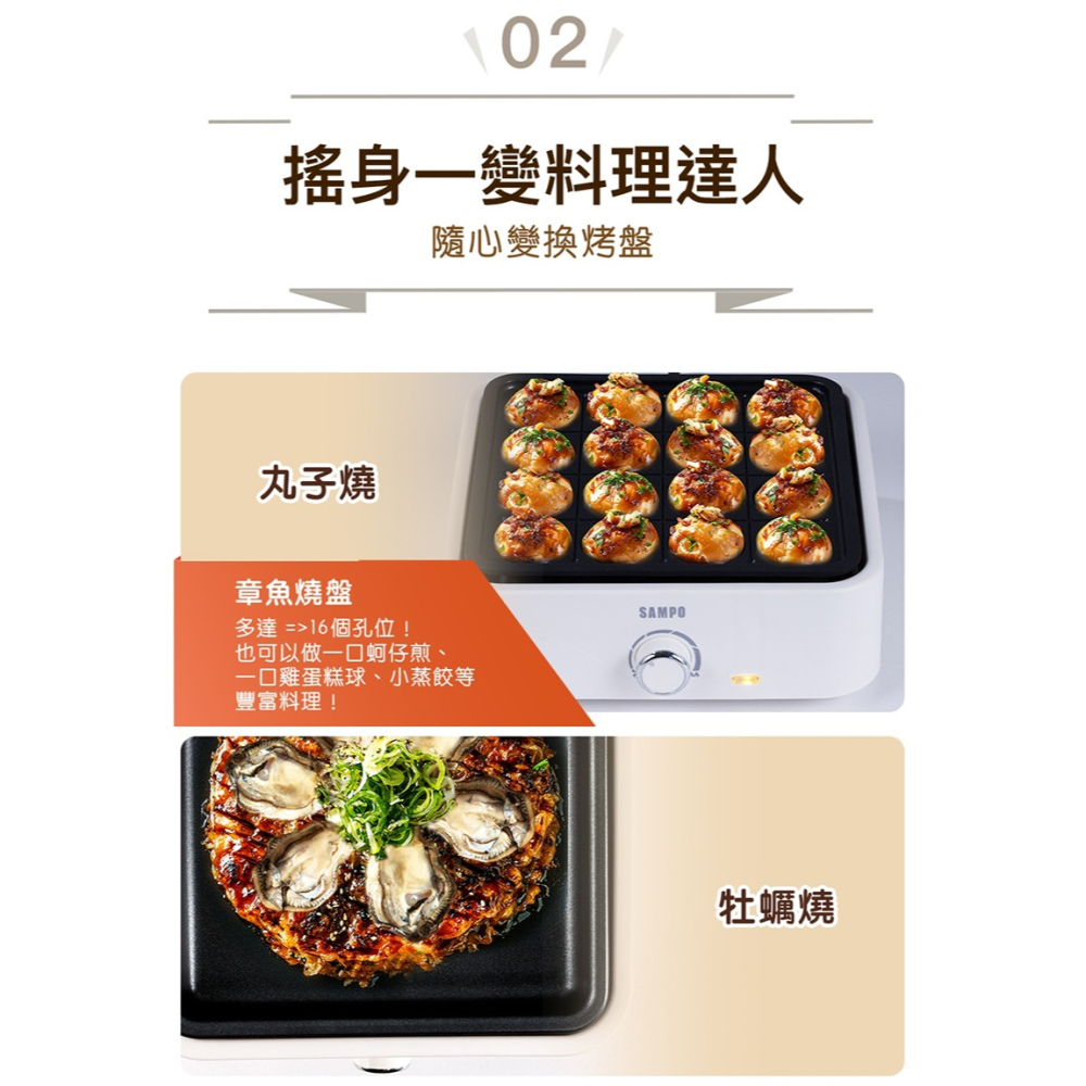 【SAMPO 聲寶】隨心變電烤盤TG-NA65C-細節圖4
