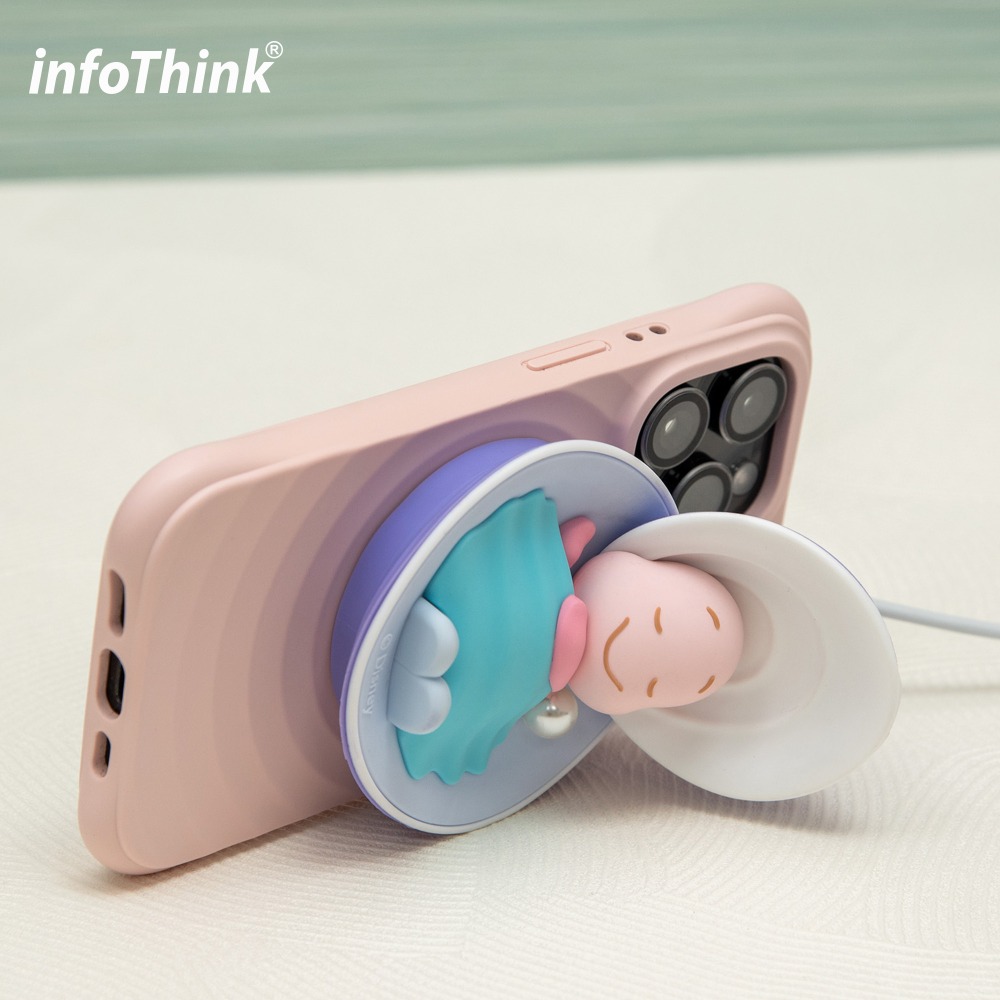 ♥️現貨♥️infoThink 小牡蠣系列磁吸充電盤 牡蠣寶寶磁吸充 magsafe 小牡蠣磁吸充電盤 無線充電-細節圖2