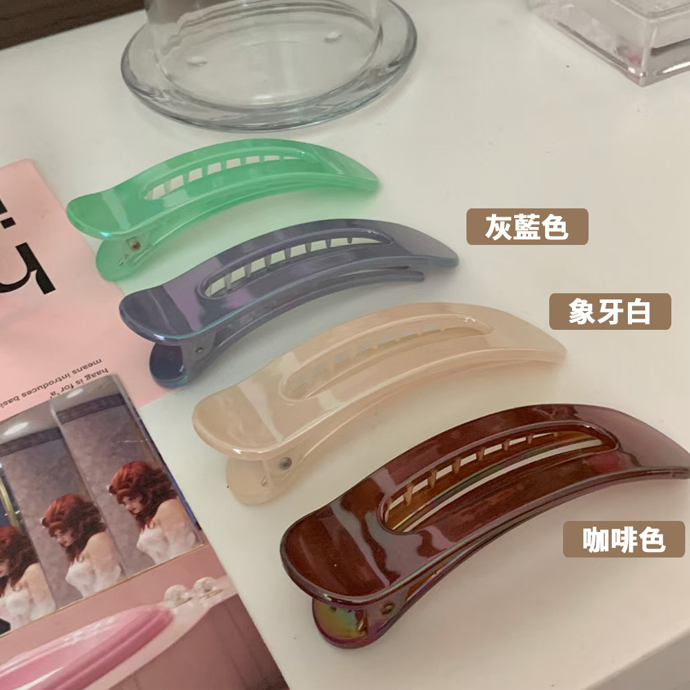 韓國選物｜琥珀珠光長尾夾 (多色任選)-細節圖3